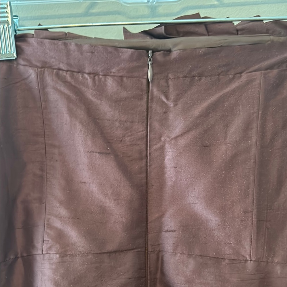 Brown Pleated Strapless A-line Dress for Cocktail - Picture 5 of 8